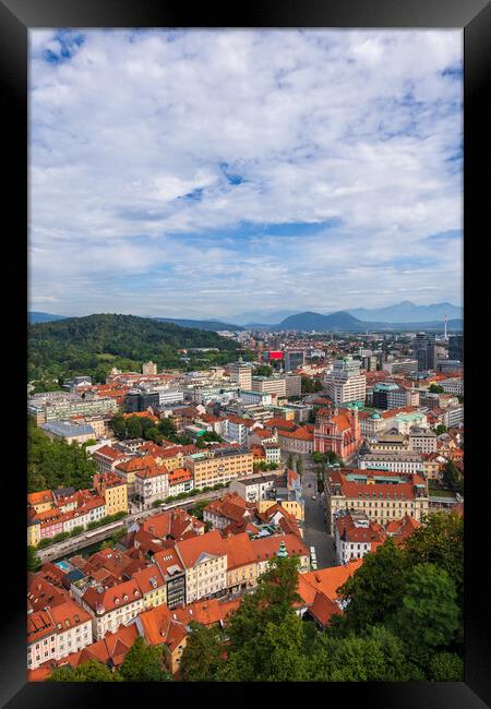 Cityscape of Ljubljana in Slovenia Framed Print by Artur Bogacki