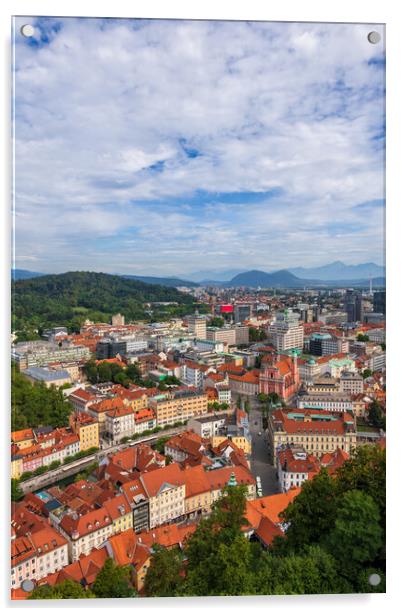 Cityscape of Ljubljana in Slovenia Acrylic by Artur Bogacki
