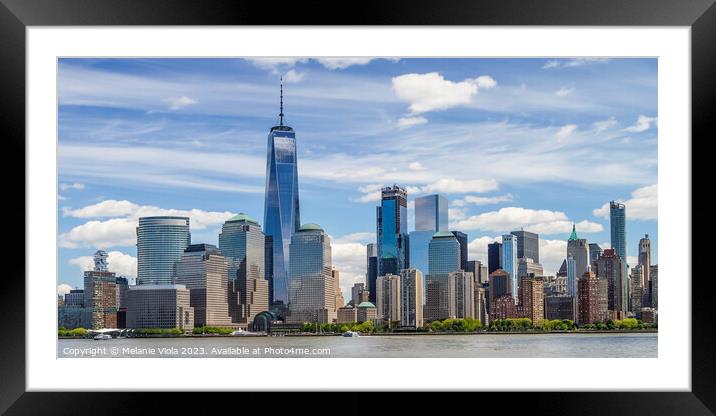 NEW YORK CITY Manhattan Skyline & Hudson River Framed Mounted Print by Melanie Viola