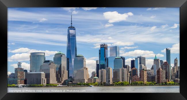 NEW YORK CITY Manhattan Skyline & Hudson River Framed Print by Melanie Viola