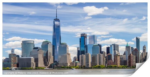 NEW YORK CITY Manhattan Skyline & Hudson River Print by Melanie Viola