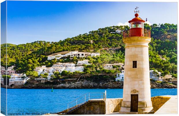 lighthouse in Port de Andratx Canvas Print by Alex Winter
