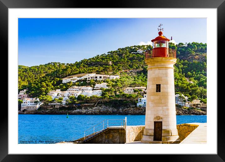 lighthouse in Port de Andratx Framed Mounted Print by Alex Winter