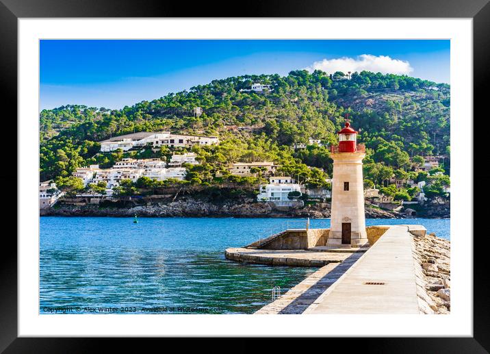 Mallorca lighthouse in Port de Andratx Framed Mounted Print by Alex Winter
