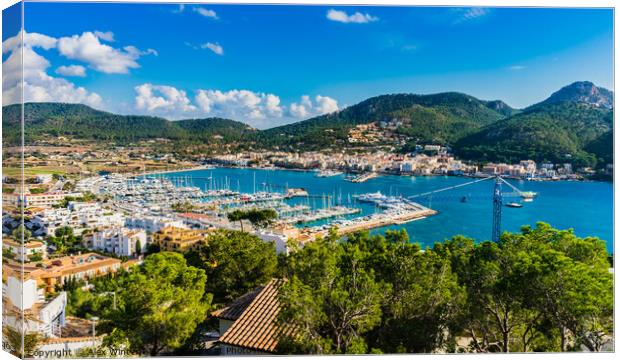 Panoramic view of the bay of Port de Andratx Canvas Print by Alex Winter