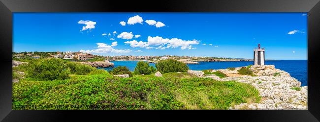 panorama of the lighthouse in Porto Cristo Framed Print by Alex Winter