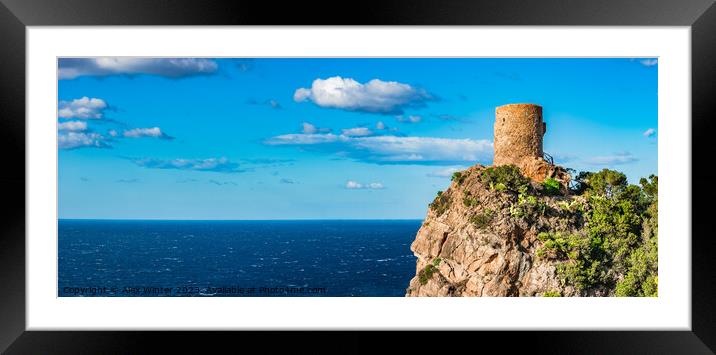 Panoramic view of ancient fort watch tower Framed Mounted Print by Alex Winter