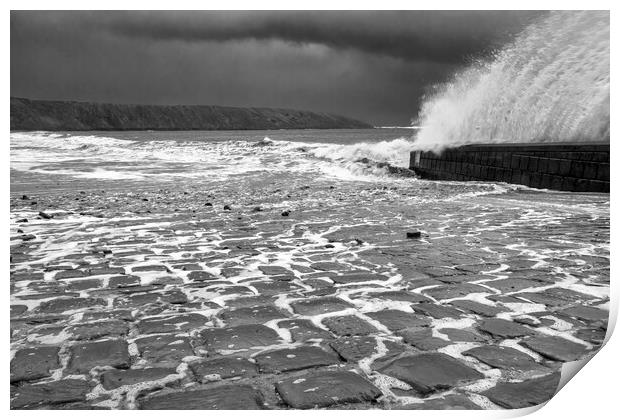 Filey Cobble Landing Black and White Print by Tim Hill