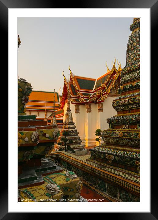 Parts of Chedis at Wat Pho Buddha temple Framed Mounted Print by Hanif Setiawan