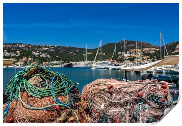 fishing nets at pier Print by Alex Winter