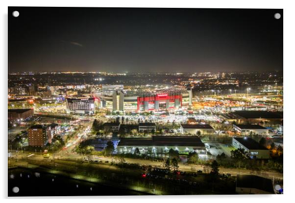 Old Trafford at Night Acrylic by Apollo Aerial Photography