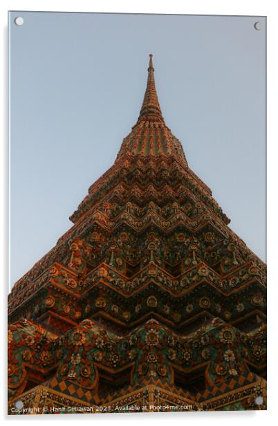 Buddha stupa reaching symmetric in the clear sky 1 Acrylic by Hanif Setiawan