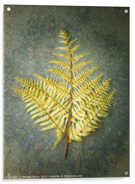 Golden fern Acrylic by Michael Kemp
