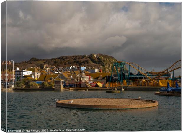 Moody February Day in Hastings Canvas Print by Mark Ward
