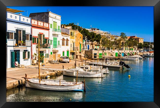 colorful houses of Portocolom on Mallorca Framed Print by Alex Winter