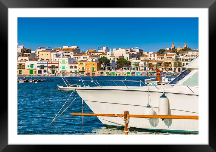 Idyllic view of Portocolom Framed Mounted Print by Alex Winter