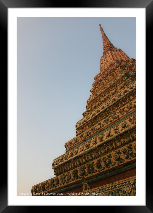 Unique view of a Buddha stupa against clear sky. 1 Framed Mounted Print by Hanif Setiawan