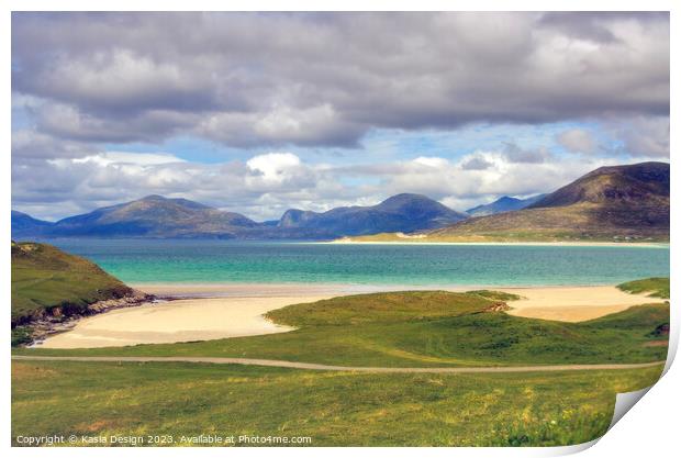 Niosaboist Beach, Harris, Outer Hebrides Print by Kasia Design