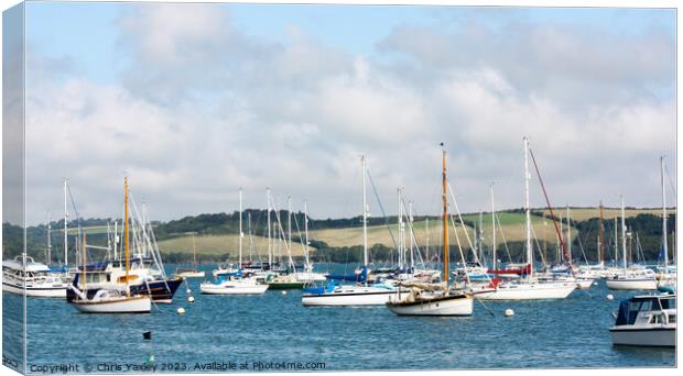Cornish sailboats in the Camel Estuary Canvas Print by Chris Yaxley