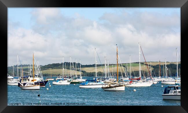 Cornish sailboats in the Camel Estuary Framed Print by Chris Yaxley