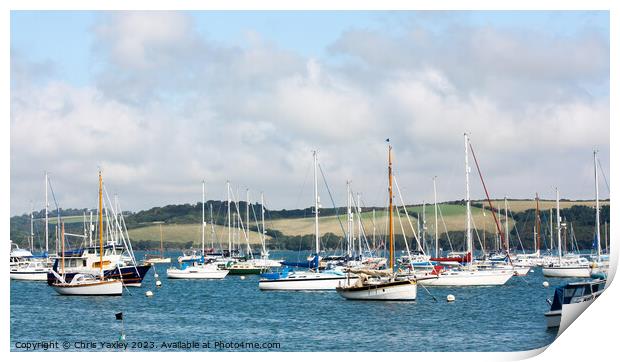 Cornish sailboats in the Camel Estuary Print by Chris Yaxley