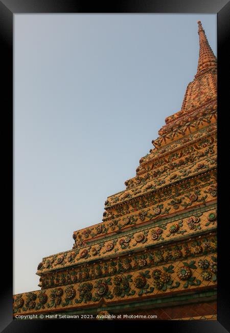 Unique view of a Buddha stupa against clear sky. 2 Framed Print by Hanif Setiawan