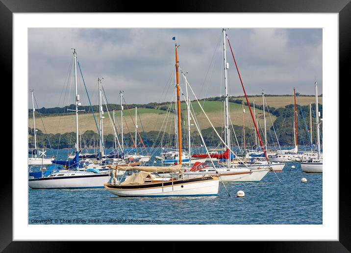 Cornish sailboats Framed Mounted Print by Chris Yaxley