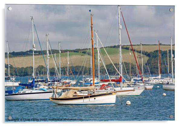 Cornish sailboats Acrylic by Chris Yaxley