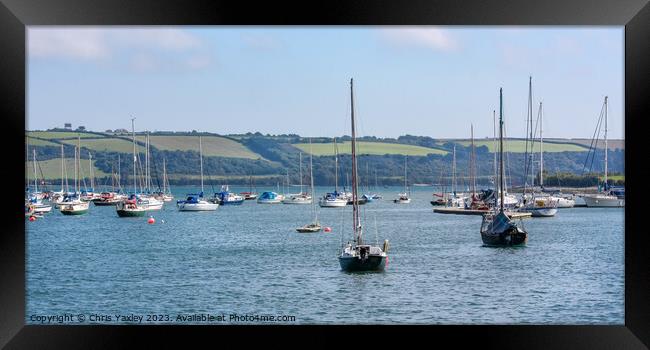 View across the River Camel, Cornwall Framed Print by Chris Yaxley