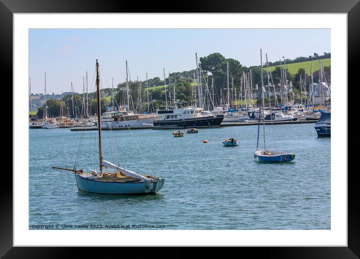 Boats on the Camel Estuary, Cornwall Framed Mounted Print by Chris Yaxley