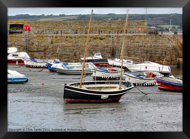 Low tide at Padstow Harbour Framed Print by Chris Yaxley