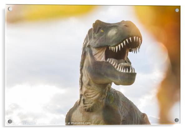 Tyrannosaurus Rex or T-Rex photography with a blurry foreground Acrylic by Laurent Renault