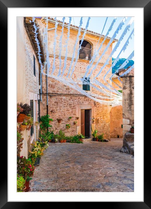 Valldemossa fiesta Framed Mounted Print by Alex Winter