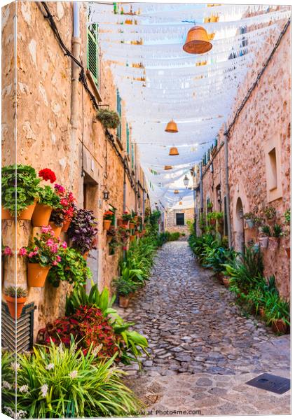 Beautiful street in the old village of Valldemossa Canvas Print by Alex Winter