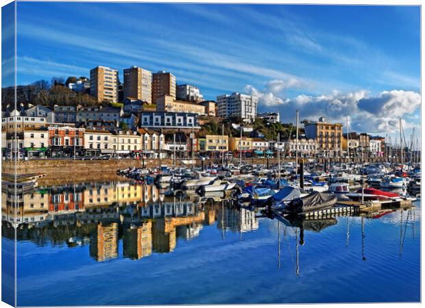 Torquay Harbour Reflections Canvas Print by Darren Galpin