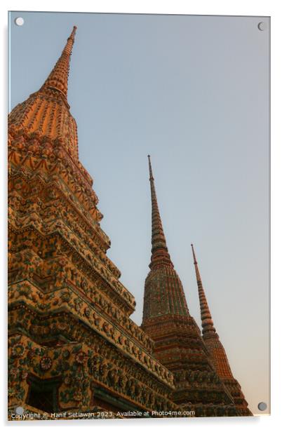 First from three stupa in a row at Wat Pho Acrylic by Hanif Setiawan