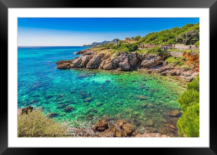 Idyllic view of the seaside in Cala Rajada Framed Mounted Print by Alex Winter