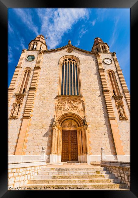 Front view of church in Calvia Framed Print by Alex Winter