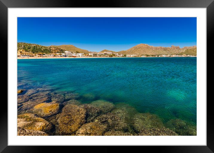 Idyllic view of bay of Pollensa Framed Mounted Print by Alex Winter