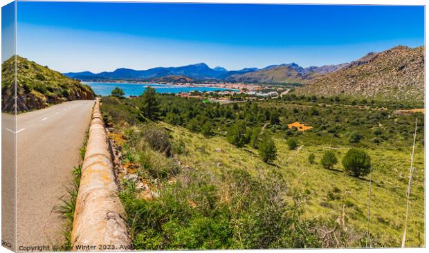 View of bay of Pollenca Canvas Print by Alex Winter