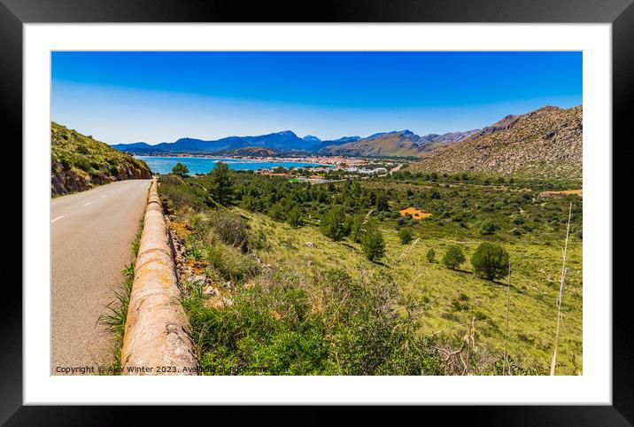 View of bay of Pollenca Framed Mounted Print by Alex Winter