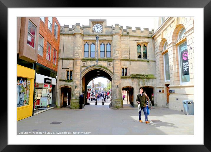 The Stonebow, Lincoln, Lincolnshire, UK. Framed Mounted Print by john hill