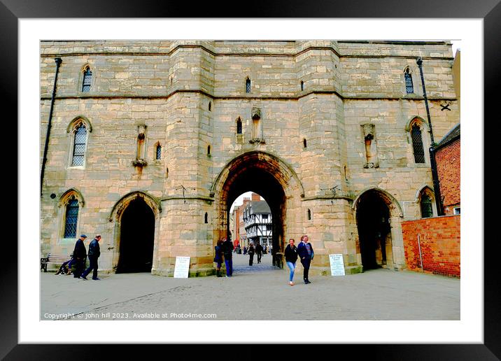 Exchequer Gate, Lincoln. Framed Mounted Print by john hill