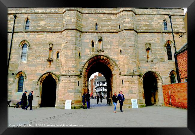 Exchequer Gate, Lincoln. Framed Print by john hill