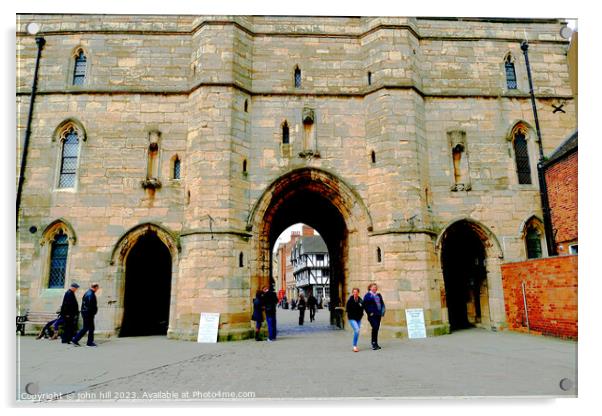 Exchequer Gate, Lincoln. Acrylic by john hill
