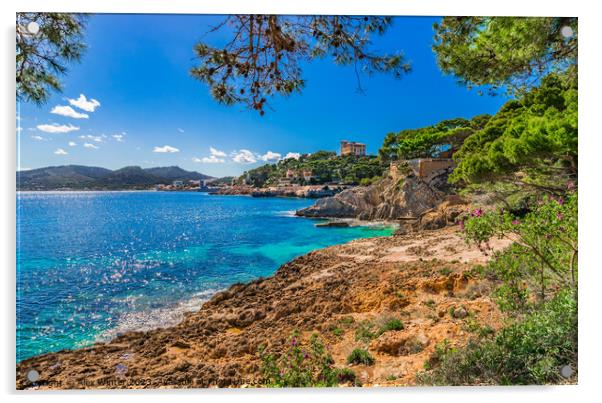 Beautiful coast of Cala Ratjada, Spain  Acrylic by Alex Winter