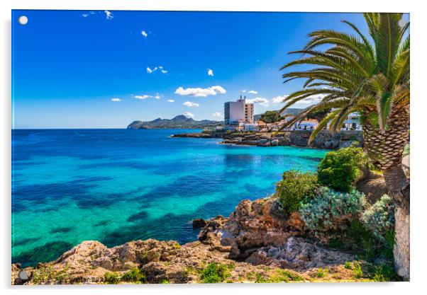 Coast promenade in Cala Rajada majorca Acrylic by Alex Winter