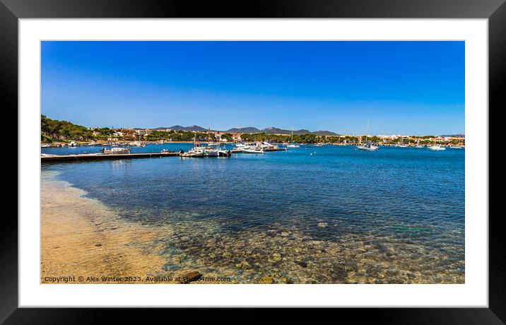 View of Porto Colom harbour Framed Mounted Print by Alex Winter