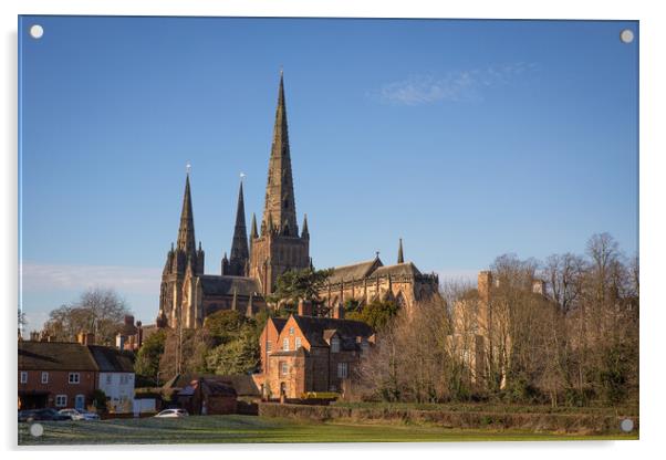 Majestic Beauty of Lichfield Cathedral Acrylic by Alan Tunnicliffe