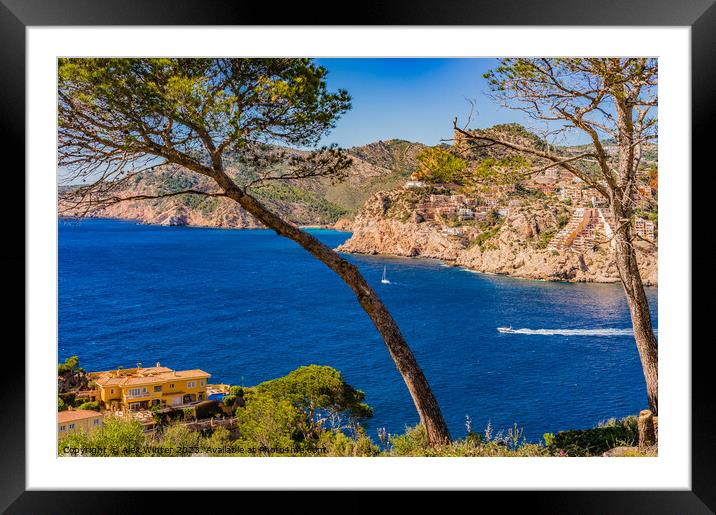 seascape coast spain Andratx Framed Mounted Print by Alex Winter